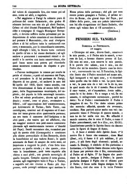 La buona settimana foglio periodico religioso popolare