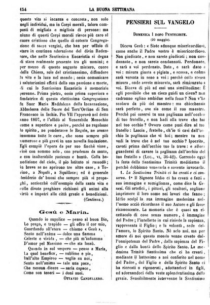 La buona settimana foglio periodico religioso popolare