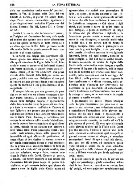 La buona settimana foglio periodico religioso popolare