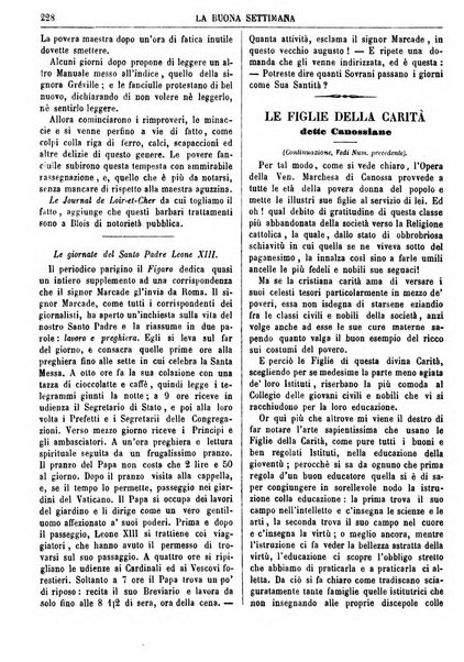 La buona settimana foglio periodico religioso popolare