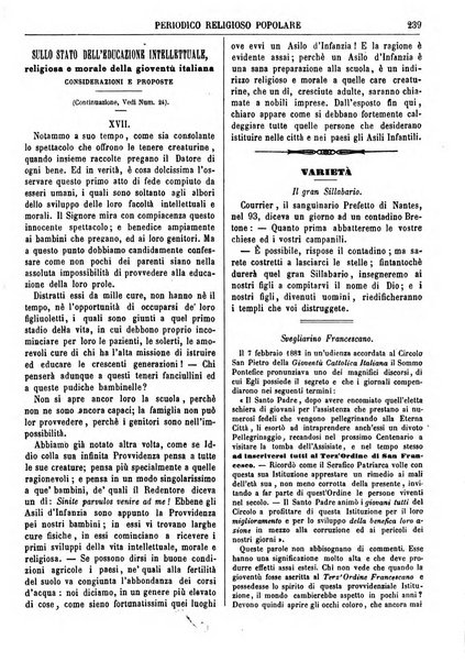 La buona settimana foglio periodico religioso popolare