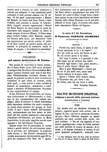 La buona settimana foglio periodico religioso popolare