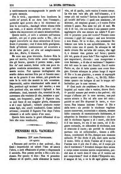 La buona settimana foglio periodico religioso popolare