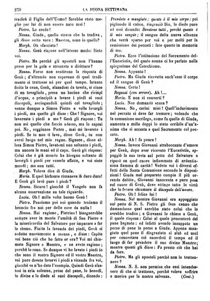 La buona settimana foglio periodico religioso popolare