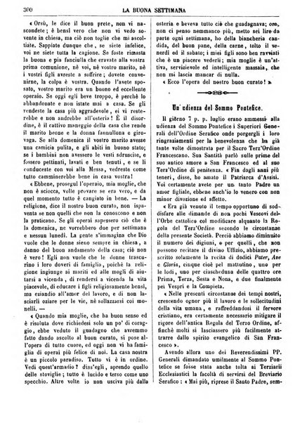 La buona settimana foglio periodico religioso popolare