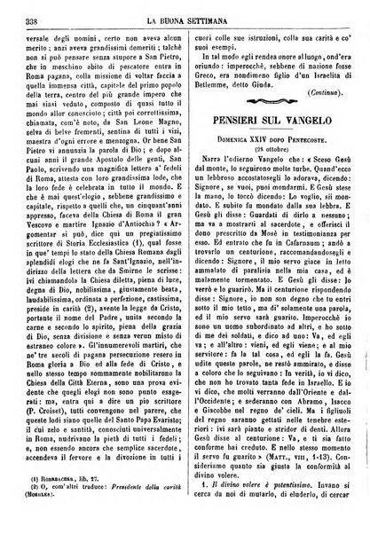 La buona settimana foglio periodico religioso popolare