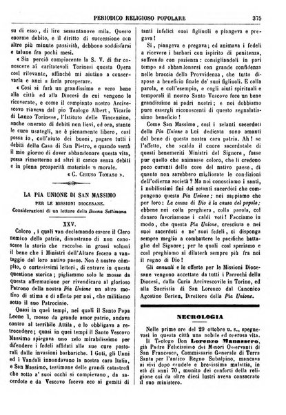 La buona settimana foglio periodico religioso popolare