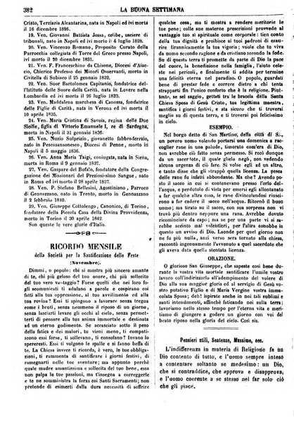 La buona settimana foglio periodico religioso popolare