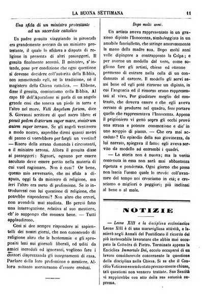 La buona settimana foglio periodico religioso popolare