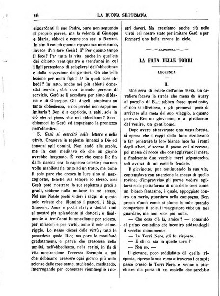 La buona settimana foglio periodico religioso popolare