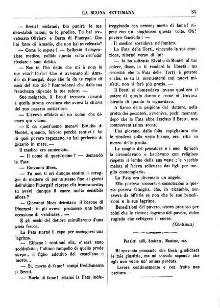 La buona settimana foglio periodico religioso popolare