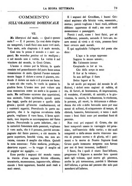 La buona settimana foglio periodico religioso popolare