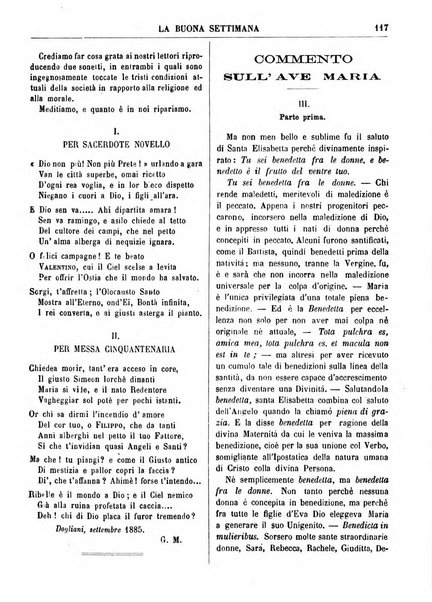 La buona settimana foglio periodico religioso popolare