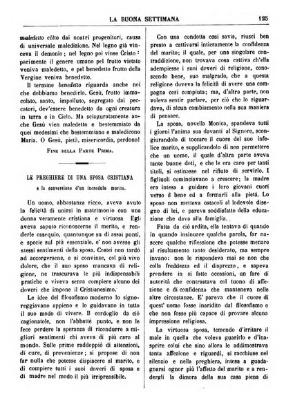 La buona settimana foglio periodico religioso popolare