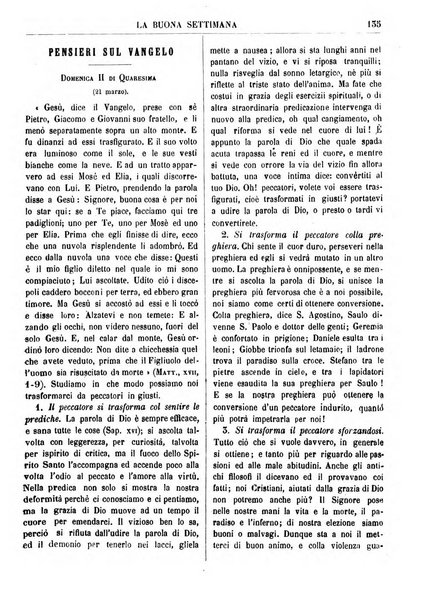 La buona settimana foglio periodico religioso popolare