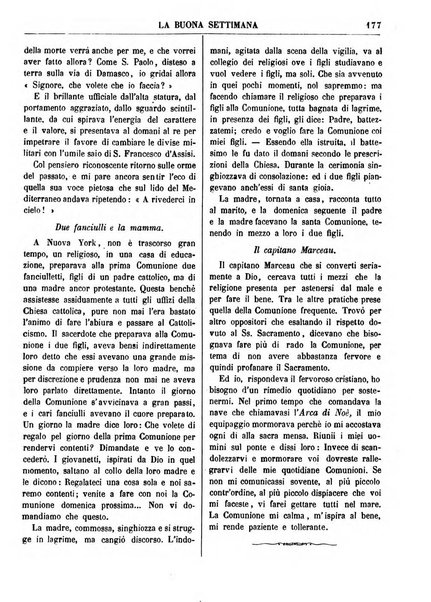 La buona settimana foglio periodico religioso popolare