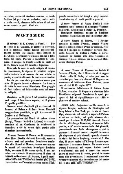 La buona settimana foglio periodico religioso popolare