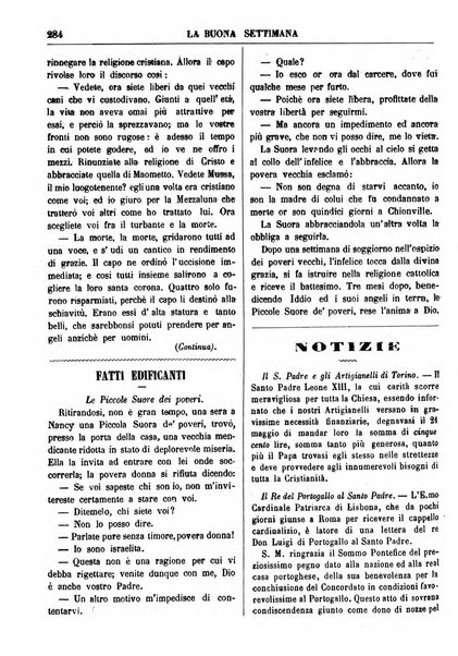 La buona settimana foglio periodico religioso popolare