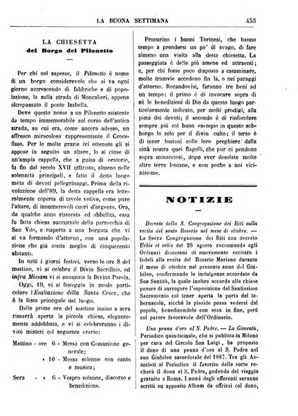 La buona settimana foglio periodico religioso popolare