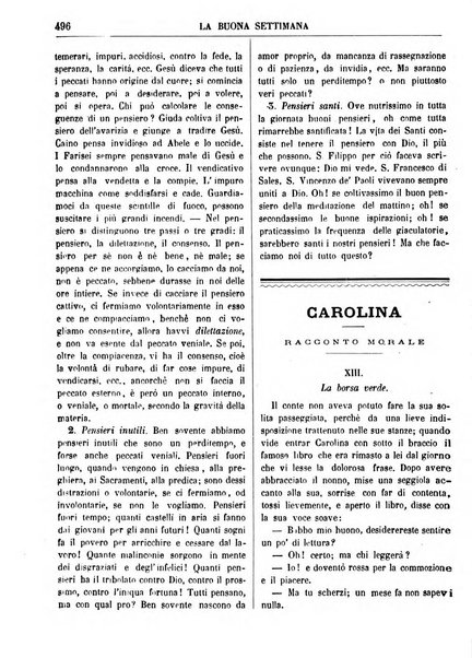 La buona settimana foglio periodico religioso popolare