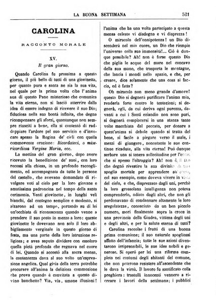 La buona settimana foglio periodico religioso popolare