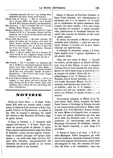 La buona settimana foglio periodico religioso popolare