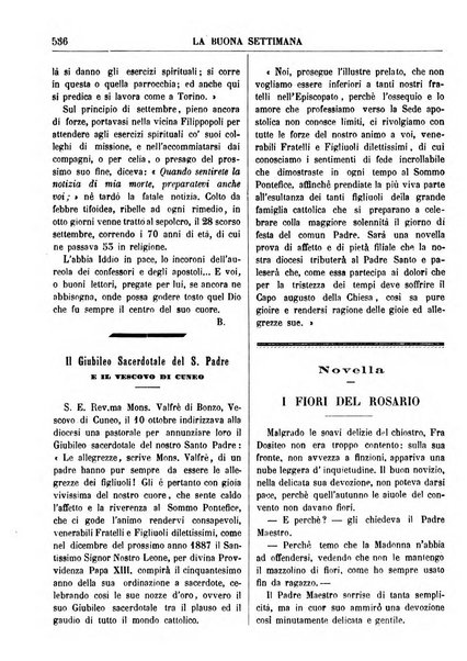 La buona settimana foglio periodico religioso popolare