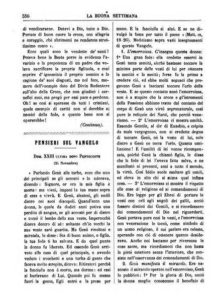 La buona settimana foglio periodico religioso popolare