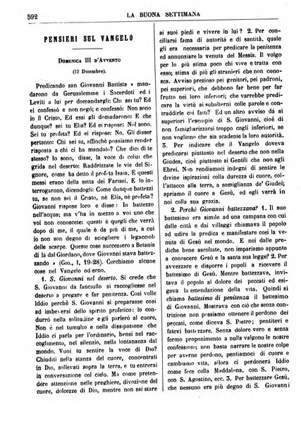 La buona settimana foglio periodico religioso popolare