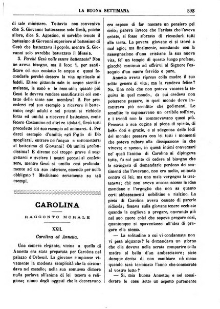 La buona settimana foglio periodico religioso popolare