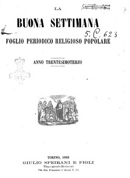 La buona settimana foglio periodico religioso popolare