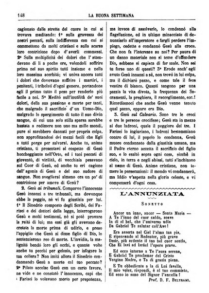 La buona settimana foglio periodico religioso popolare