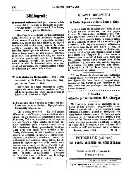 La buona settimana foglio periodico religioso popolare