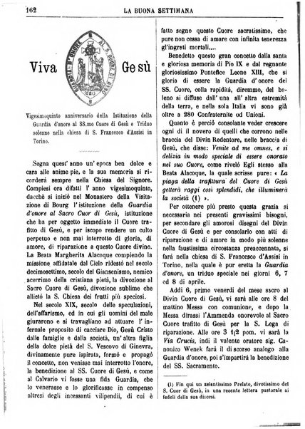 La buona settimana foglio periodico religioso popolare