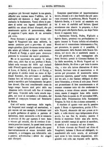 La buona settimana foglio periodico religioso popolare