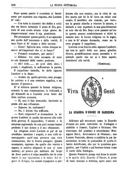 La buona settimana foglio periodico religioso popolare