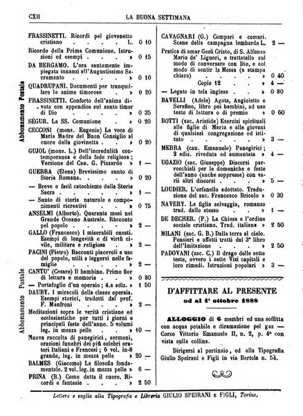 La buona settimana foglio periodico religioso popolare