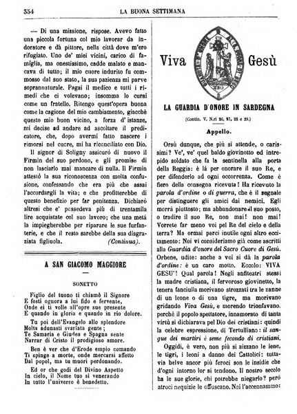 La buona settimana foglio periodico religioso popolare