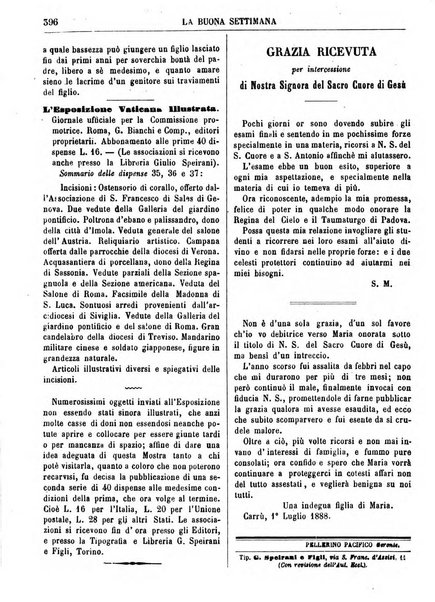 La buona settimana foglio periodico religioso popolare