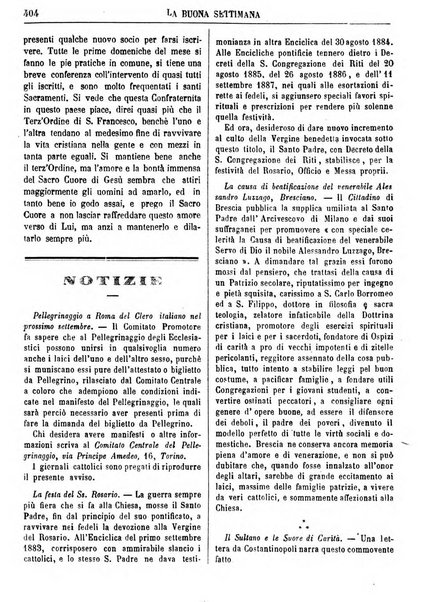 La buona settimana foglio periodico religioso popolare