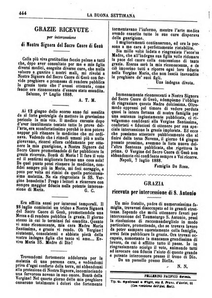 La buona settimana foglio periodico religioso popolare