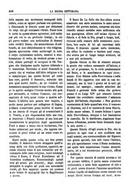 La buona settimana foglio periodico religioso popolare