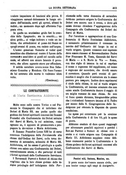 La buona settimana foglio periodico religioso popolare