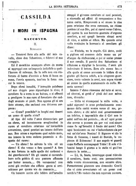 La buona settimana foglio periodico religioso popolare