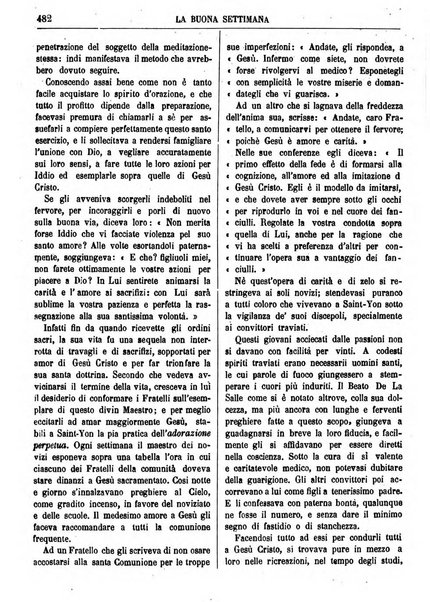 La buona settimana foglio periodico religioso popolare