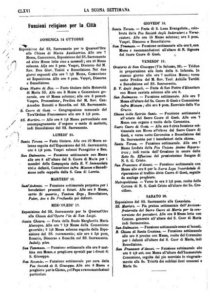 La buona settimana foglio periodico religioso popolare