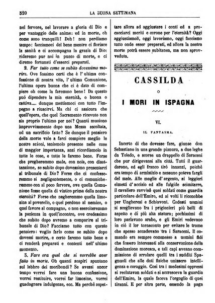 La buona settimana foglio periodico religioso popolare