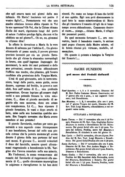 La buona settimana foglio periodico religioso popolare