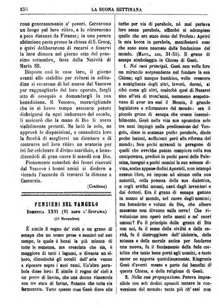 La buona settimana foglio periodico religioso popolare