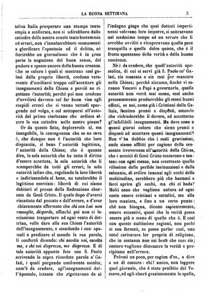 La buona settimana foglio periodico religioso popolare